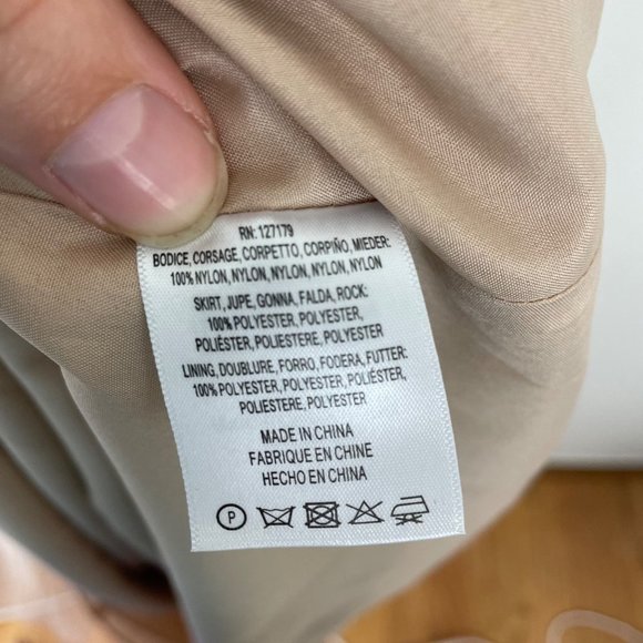 Jenny‎ Yoo Woman's Sz 10 Blush Pink Strapless Lace and Tulle Bridesmaid Dress - Picture 6 of 9